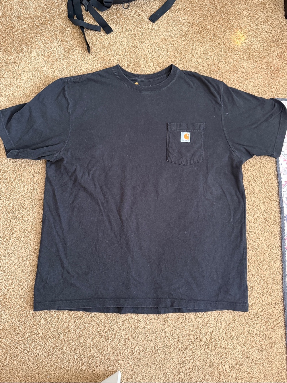 Carhartt Black Short Sleeve Pocket Tee with Logo Patch